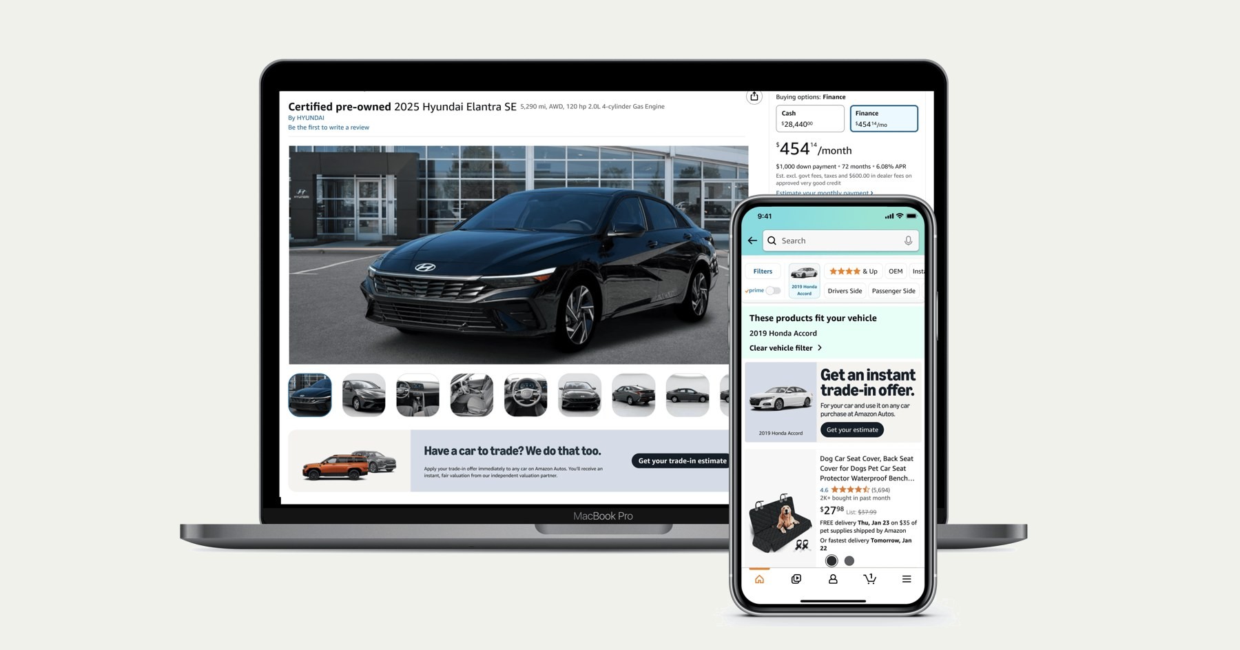 Mobile and desktop trade-in banners.